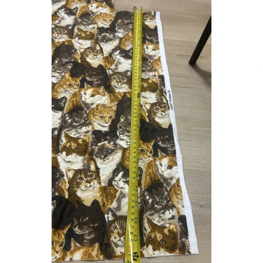 3ft x 2ft of Cats Feline Kitten all over Print Fabric David Textiles